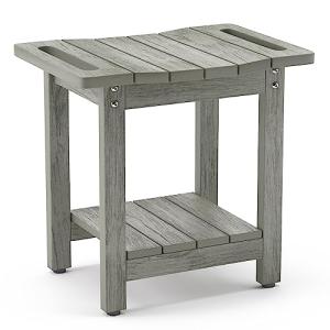 LUE BONA Waterproof Shower Bench with Shelf