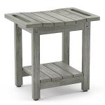 LUE BONA Waterproof Shower Bench with Shelf