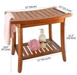 Utoplike Wooden Shower Bench with Storage Shelf