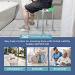 HEFTMAN 360° Rotating Shower Stool with Adjustable Height
