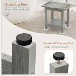 LUE BONA Waterproof Shower Bench with Shelf