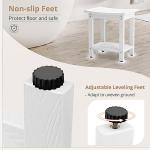 LUE BONA Waterproof Shower Stool with Storage Shelf