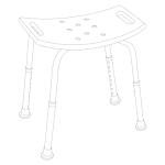 Height Adjustable Shower Stool with Non-Slip Feet