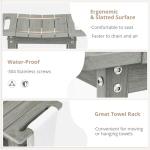 LUE BONA Waterproof Shower Bench with Shelf