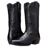 Men's Black Embroidered Cowboy Boots, Slip-On Style