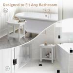 LUE BONA Waterproof Shower Stool with Storage Shelf