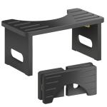 AkoaDa Folding Wooden Toilet Footstool - Black