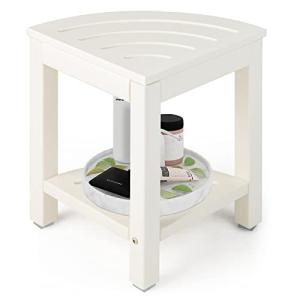 Stylish Waterproof Corner Shower Stool with Storage