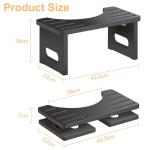 AkoaDa Folding Wooden Toilet Footstool - Black