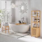 HOMCOM 45cm 2-Tier Shower Bench Seat