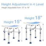 Heavy Duty Adjustable Shower Stool for Seniors