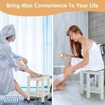 Stylish Waterproof Corner Shower Stool with Storage