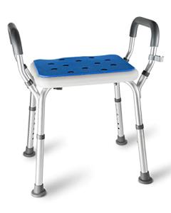 Adjustable Shower Stool with Detachable Handrails