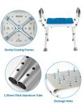 Adjustable Shower Stool with Detachable Handrails