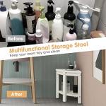 Stylish Waterproof Corner Shower Stool with Storage