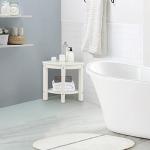 Stylish Waterproof Corner Shower Stool with Storage