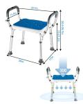 Adjustable Shower Stool with Detachable Handrails