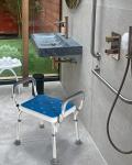 Adjustable Shower Stool with Detachable Handrails