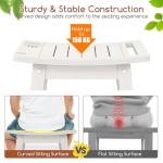COSTWAY Waterproof Shower Bench with Storage Shelf