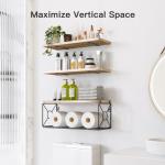 Pipishell Floating Shelves with Wire Basket Set