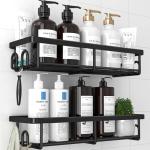 Kitsure 2 Pack Rustproof Shower Caddy - Minimalist Black