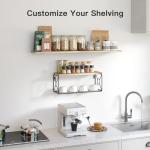 Pipishell Floating Shelves with Wire Basket Set