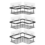 Rustproof Corner Shower Caddy with Hooks - 3-Pack