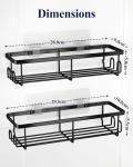 Kitsure 2 Pack Rustproof Shower Caddy - Minimalist Black