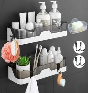 Set of 2 No-Drill Bathroom Shelves