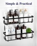 Kitsure 2 Pack Rustproof Shower Caddy - Minimalist Black