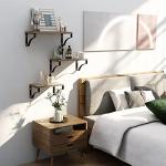 Rustic Paulownia Wood Floating Shelves Set of 3