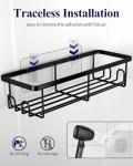 Kitsure 2 Pack Rustproof Shower Caddy - Minimalist Black