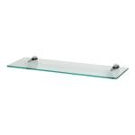 Floating Glass Wall Shelf with Silver Brackets