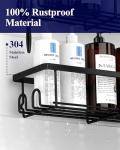 Kitsure 2 Pack Rustproof Shower Caddy - Minimalist Black