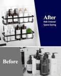 Kitsure 2 Pack Rustproof Shower Caddy - Minimalist Black