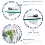 Floating Glass Wall Shelf with Silver Brackets