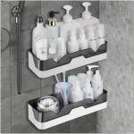 Set of 2 No-Drill Bathroom Shelves