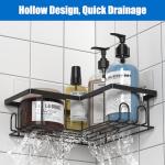Rustproof Corner Shower Caddy with Hooks - 3-Pack