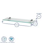 Floating Glass Wall Shelf with Silver Brackets