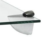 Floating Glass Wall Shelf with Silver Brackets