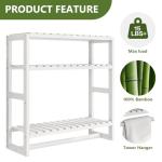 Adjustable Bamboo 3-Tier Bathroom Shelf Organizer