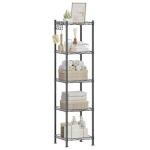 Compact Metal Bathroom Shelf with Removable Hooks