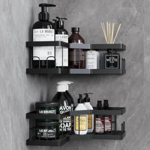 Black Shower Caddy 2 Pack - No Drill Shelves