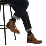Bruno Marc Classic Brown Boots for Men, Size 9