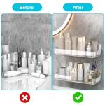 2-Pack Adhesive Shower Shelves with Drain Holes