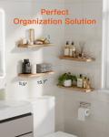 Set of 4 Floating Wooden Shelves in Light Brown
