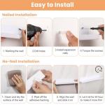 Upsimples 4 Pack Wall-Mounted Floating Shelves