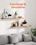 Set of 4 Floating Wooden Shelves in Light Brown