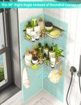 HapiRm Silver Corner Shower Caddy with Hooks
