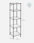 Compact Metal Bathroom Shelf with Removable Hooks